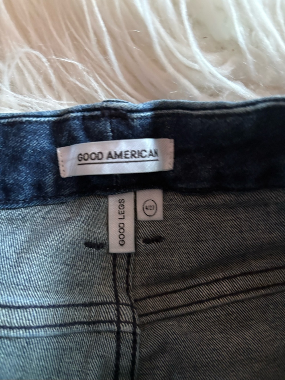 Good American Good Legs Skinny Jeans High Rise Raw Hem Blue 4/27 - Picture 6 of 9